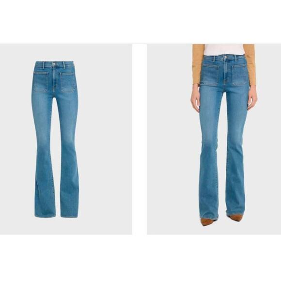 Veronica Beard Women's Beverly High Rise Skinny Flare Jeans 26 Seawater Stone - Picture 1 of 4